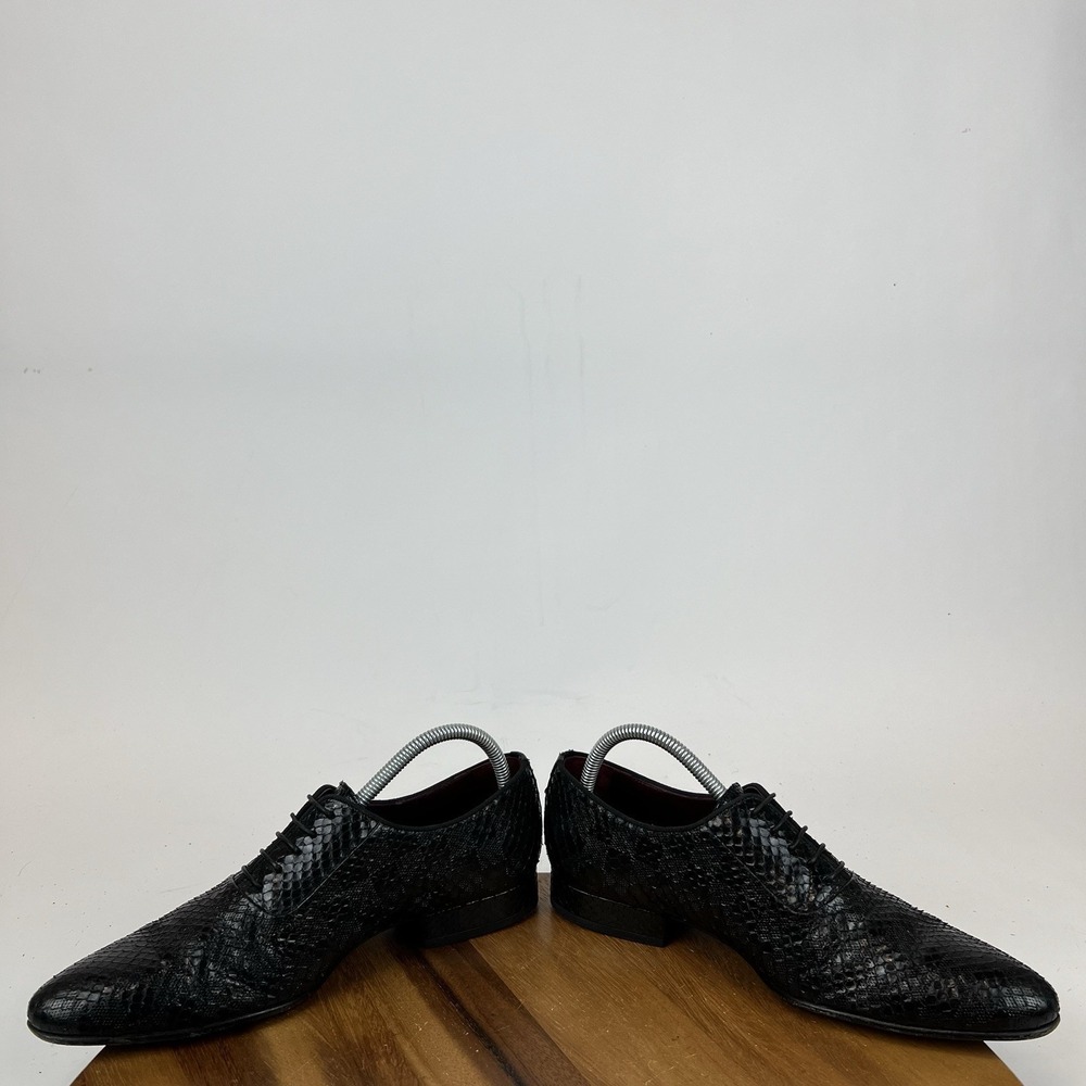 Mens Louis Vuitton Compass Noir‎ Black Python Dress Shoes Oxfords Size 6.5 N GUC - Picture 5 of 12